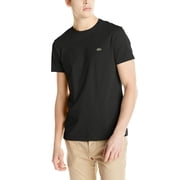 lacoste mens short sleeve jersey pima regular fit crewneck t-shirt, black, 8