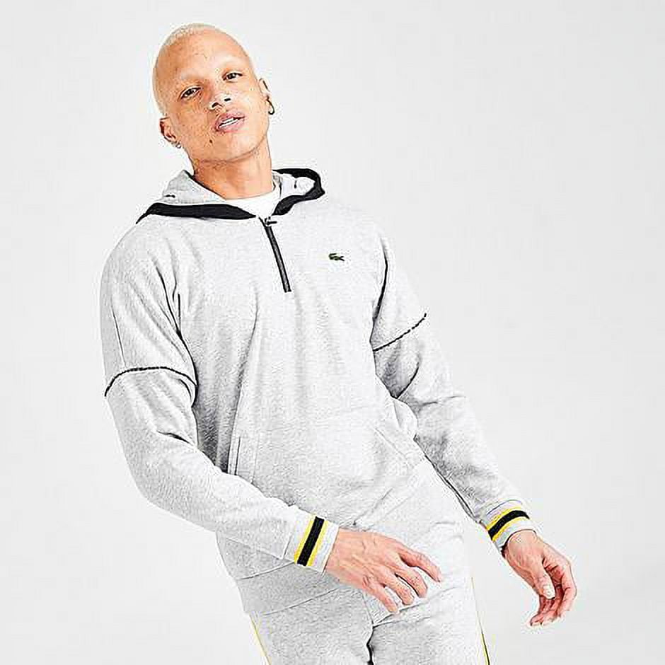 Lacoste Sport Hooded Fleece Half-Zip Mens Active Hoodies Size M, Color: Grey Walmart.com