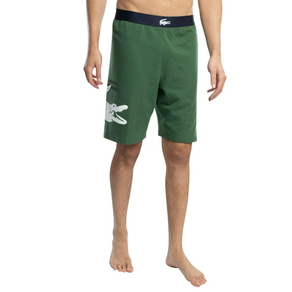 Lacoste Straight Cut Fleece Lounge Shorts, Green
