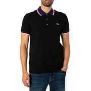 Lacoste Stripe Collar Polo Shirt, Black