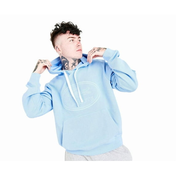 Lacoste Tonal Croc Fleece Crew Mens Active Hoodies Size M, Color: Light Blue