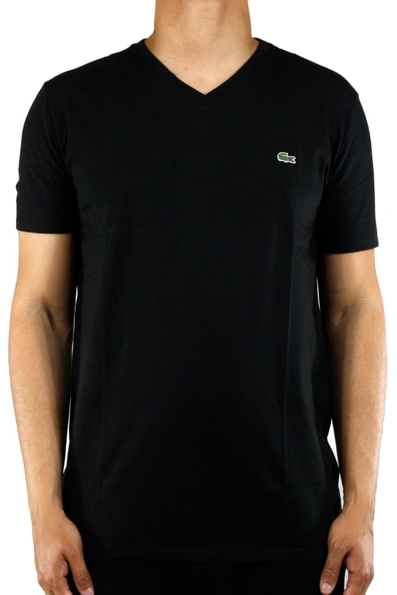 Solid V-Neck T-shirt SMALL BLACK
