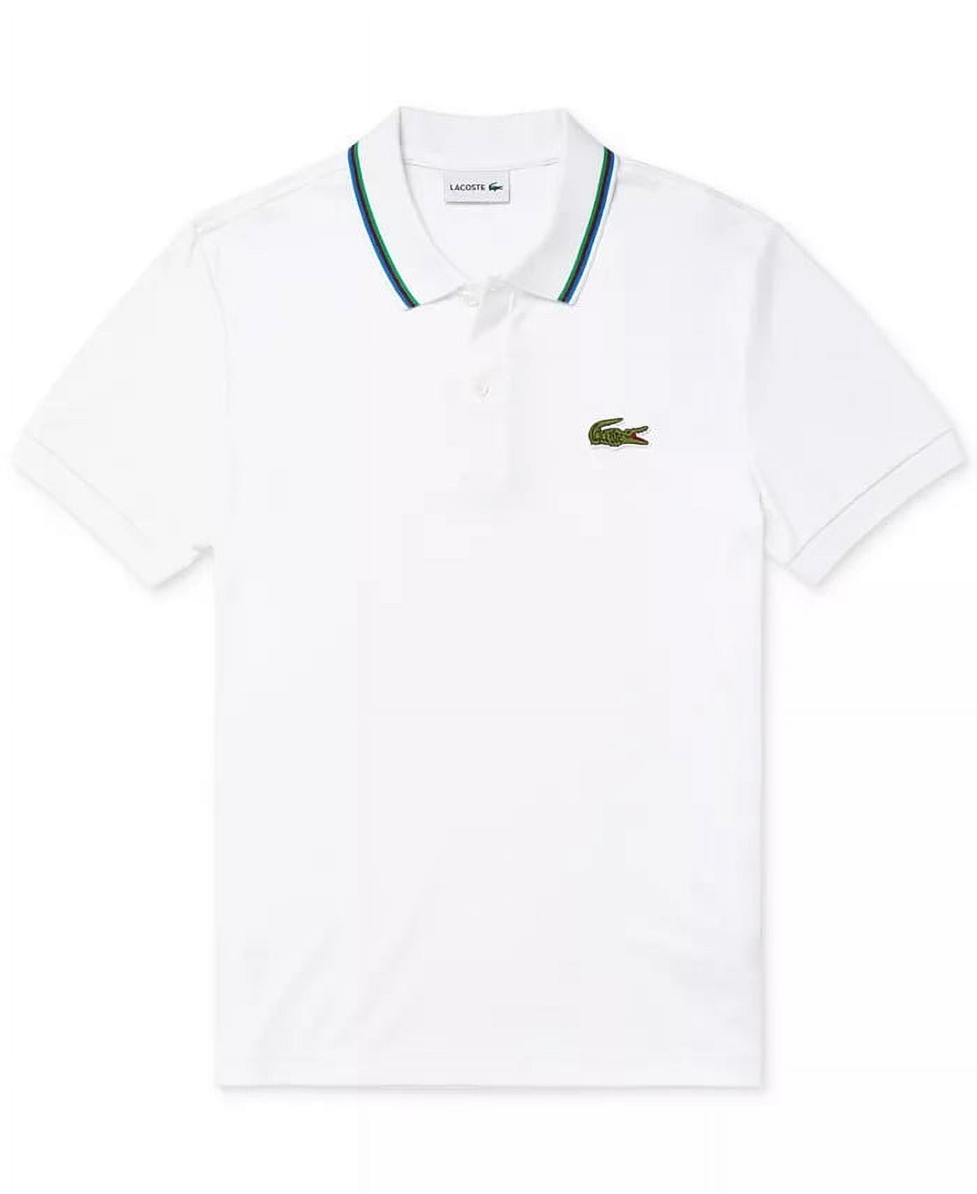 Tシャツ・カットソー LACOSTE Men Polo Shirts L13121 White Lacoste WHITE Men's Regular-Fit Ribbed Polo Shirt, US 2X