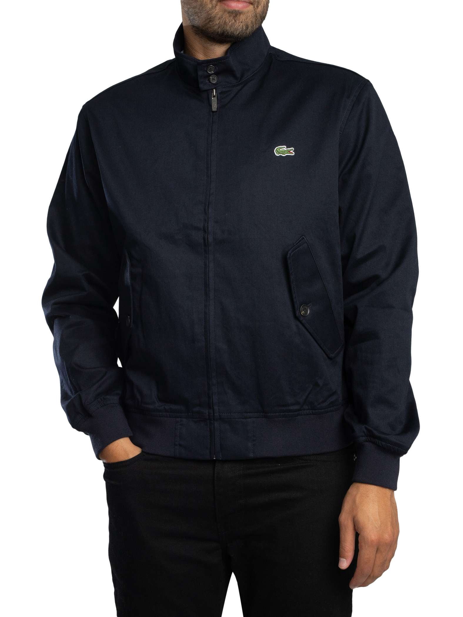 Lacoste Water Repellent Twill Harrington Jacket, Blue - Walmart.com