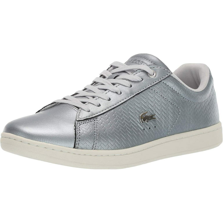 Lacoste Women's Carnaby Evo Sneaker Silver/Off - Walmart.com