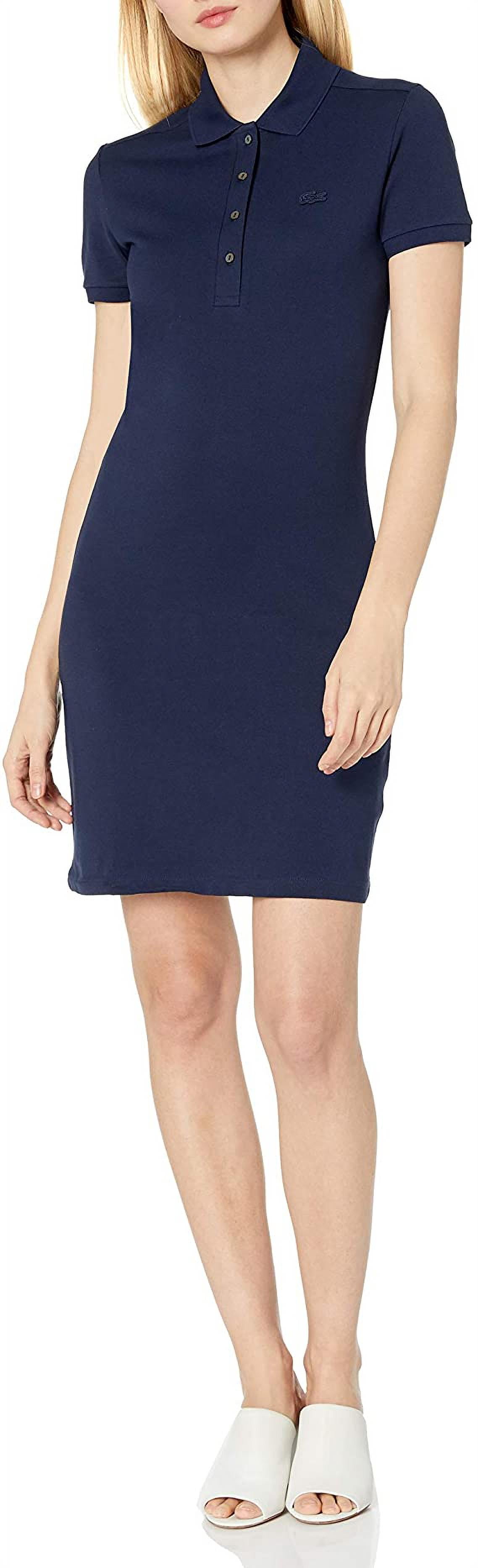 Lacoste Women's Short Sleeve Slim Fit Stretch Pique Polo Dress