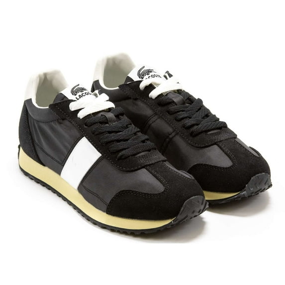 Lacoste Womens Court Pace Sneakers 6 Blk/Off Wht
