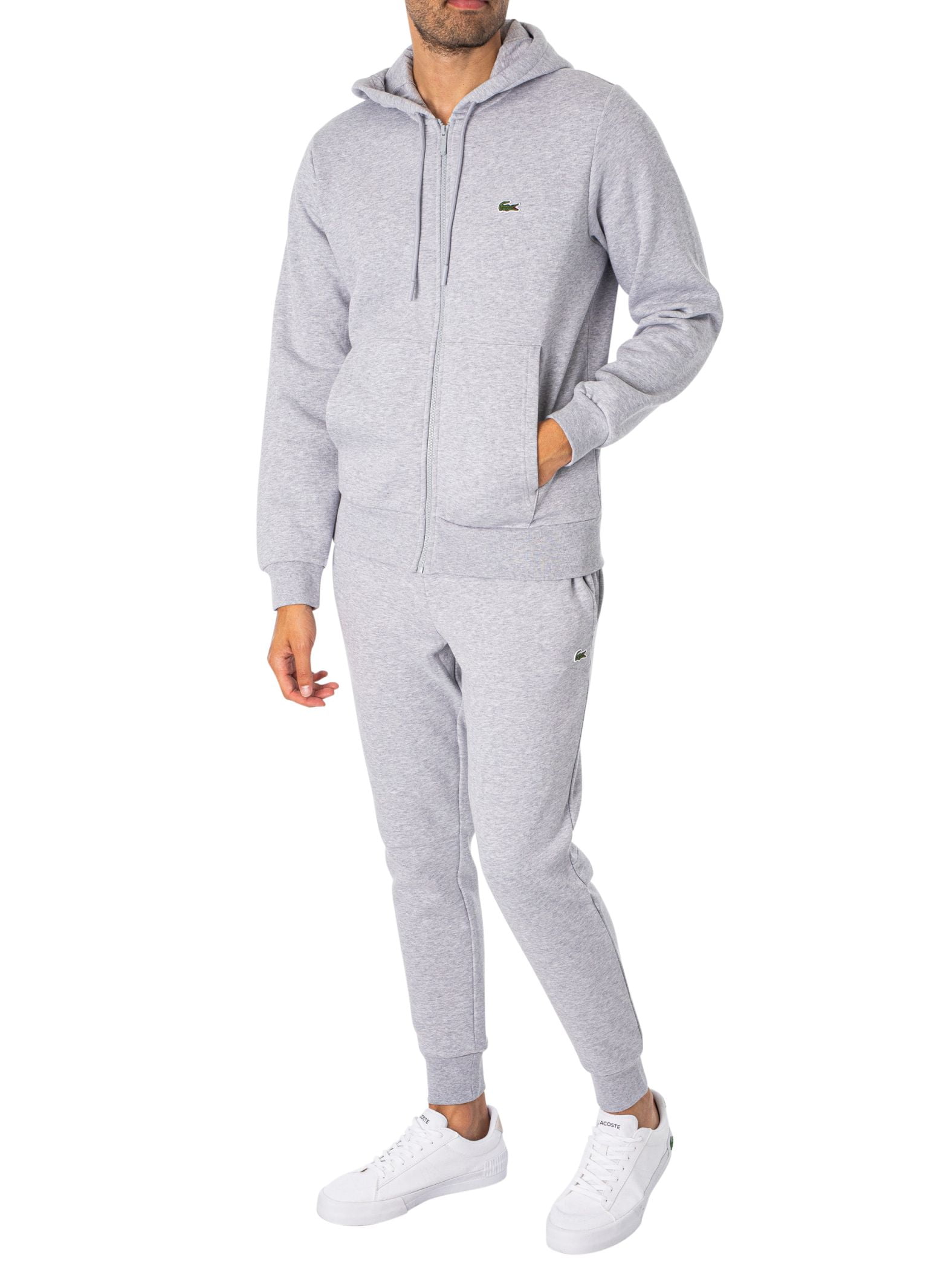 Lacoste Zip Hoodie Tracksuit, Grey - Walmart.com