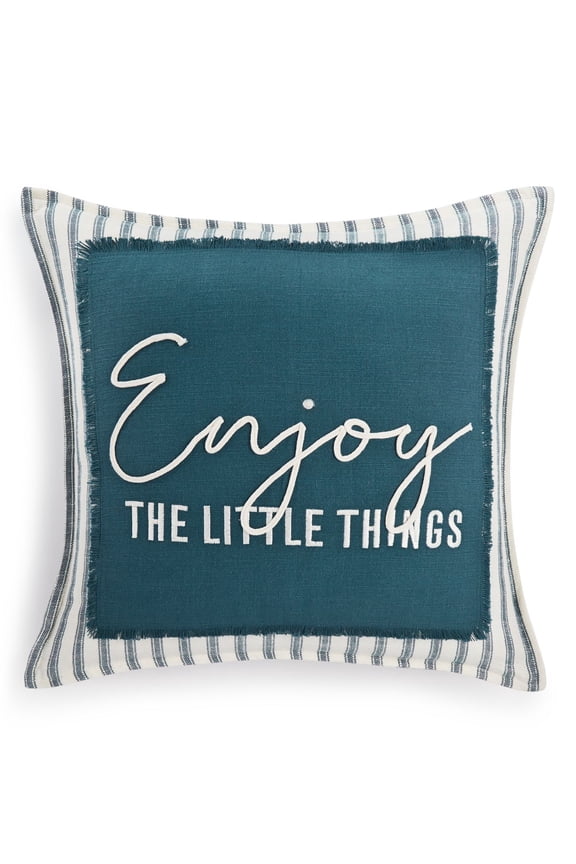 Enjoy The Little Things Pillow Teal 20x20