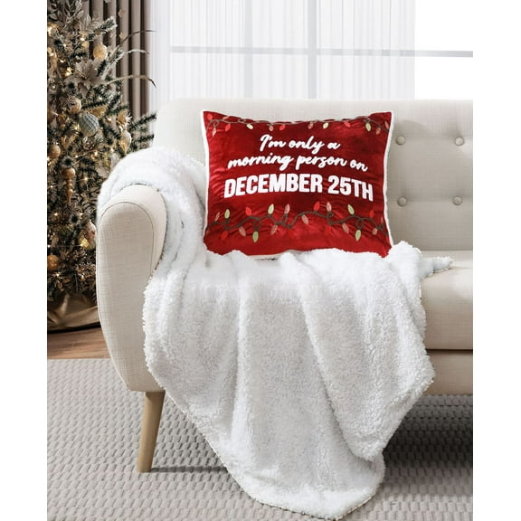 Lacourte Morning Person Decorative Pillow, 20 x 20, Red