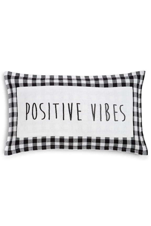 Positive Vibes 14 x 24 Decorative Pillow, Black