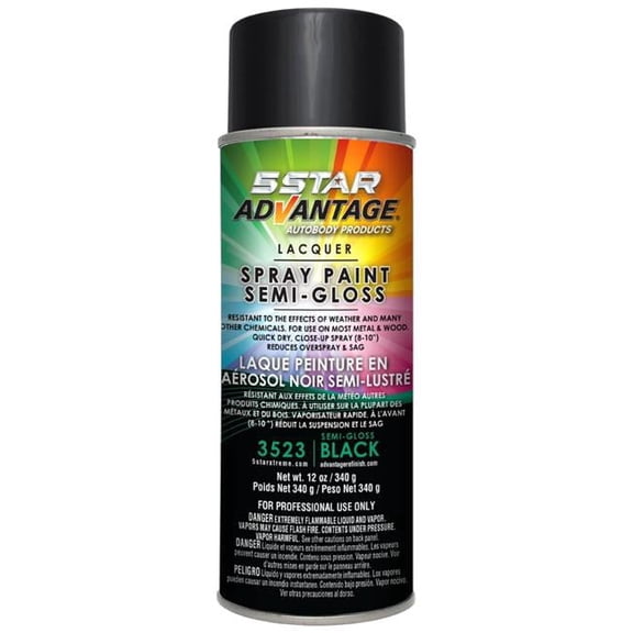 5 Star Advantage 5SA-3523 Lacquer Semi-gloss Black Aerosol