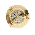 thumbnail image 1 of Lacquered Brass Porthole Quartz Clock with Beveled Glass., 1 of 1