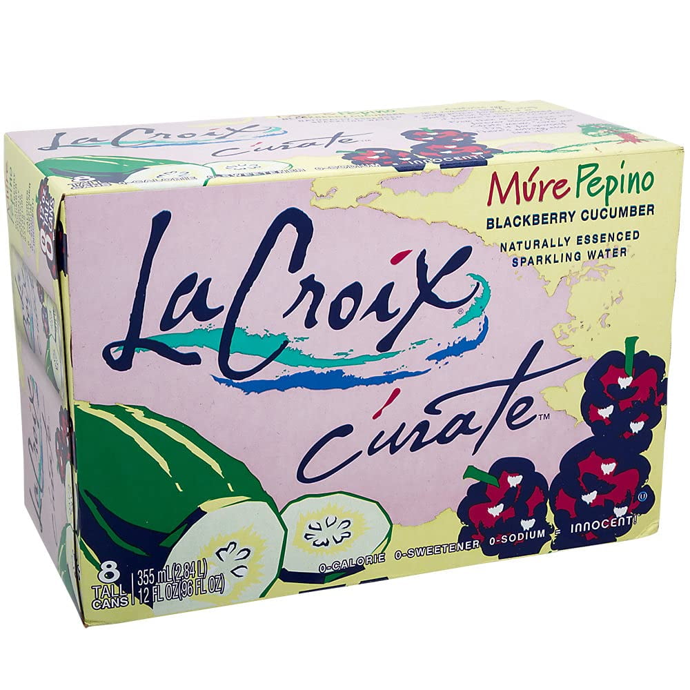 Lacroix (8 Pack) Cúrate Múre Pepino Sparkling Water, Blackberry