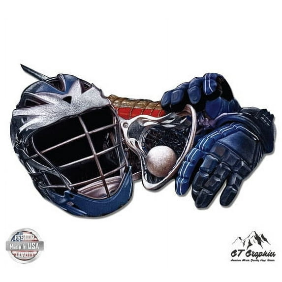 Lacrosse - 3" Vinyl Sticker - For Car Laptop I-Pad Phone Helmet Hard Hat - Waterproof Decal