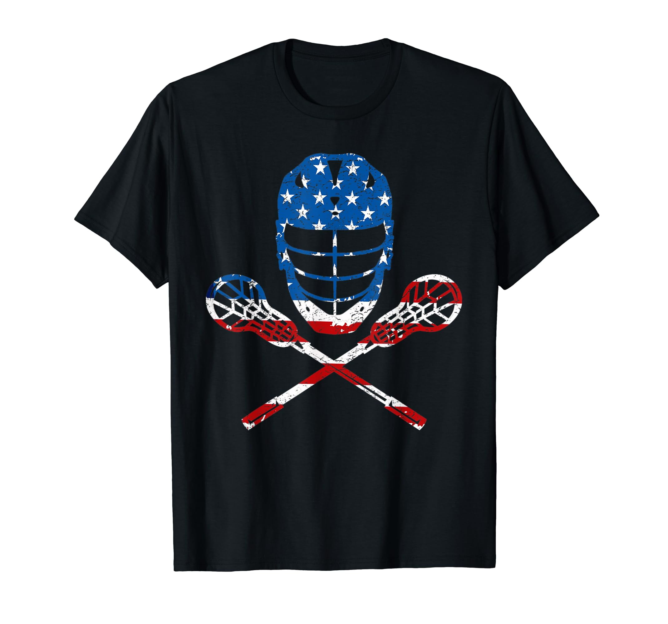 Lacrosse American Flag Lax Helmet Sticks 4th Of July Gifts Cotton Black ...