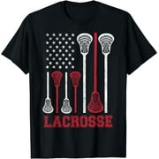 Lacrosse American Flag Lax Shirt Men Women Boys Girls Gifts T-Shirt