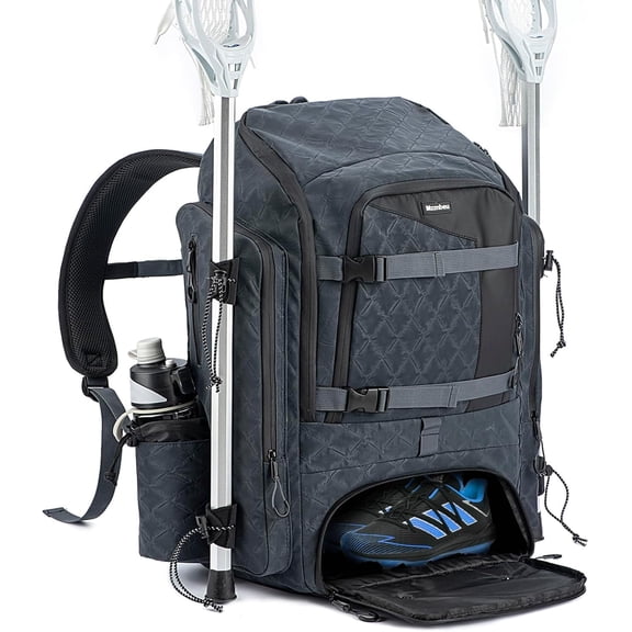 Lacrosse Backpack with Stick Holders - Large Sports Equipment Bag with Cleat Compartment for All-Season Players