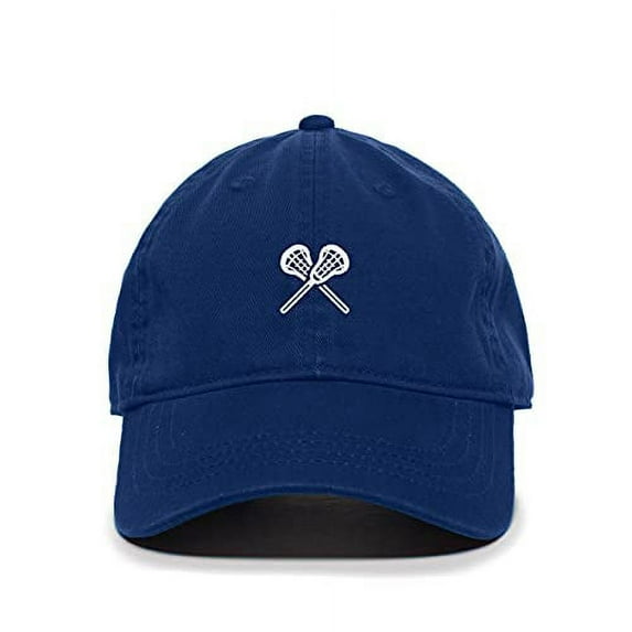 Lacrosse Baseball Cap Embroidered Cotton Adjustable Dad Hat Royal Blue