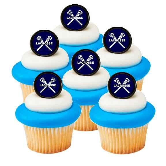 Lacrosse Birthday Party Easy Toppers Cupcake Cake Decoration Toppers -12pk