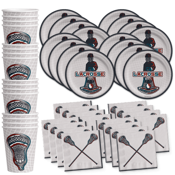 Lacrosse Birthday Party Supplies Set Plates Napkins Cups Tableware Kit for 16