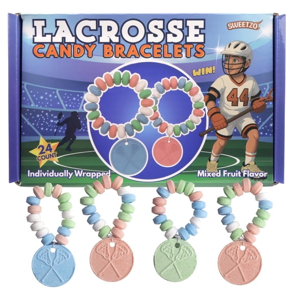 Lacrosse Candy Bracelets, Sports Team Party Favors, 24 Count, 10.16 Ounce Box