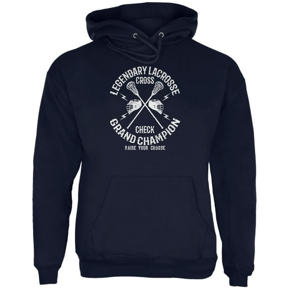 Lacrosse Cross Check Champion Mens Hoodie Navy 2XL