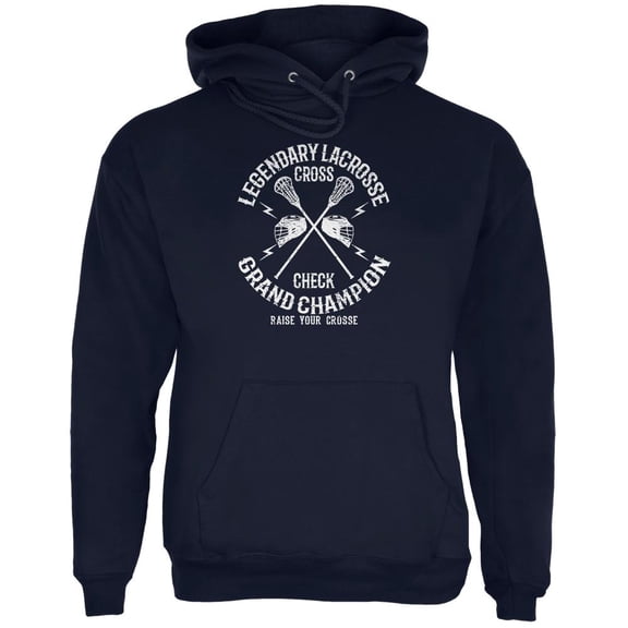 Lacrosse Cross Check Champion Mens Hoodie Navy LG