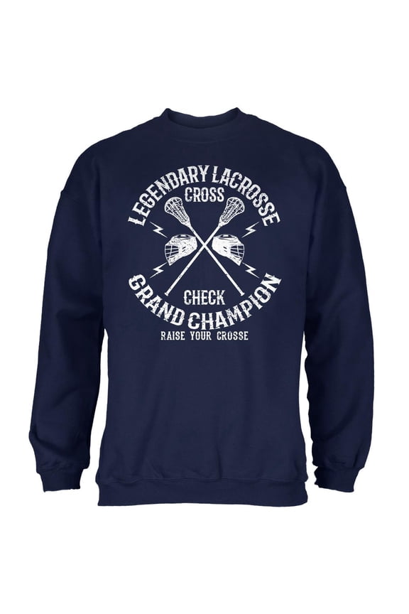 Lacrosse Cross Check Champion Mens Sweatshirt Navy X-LG