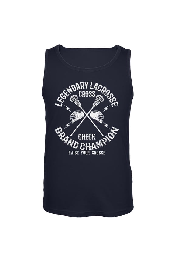 Lacrosse Cross Check Champion Mens Tank Top Navy LG