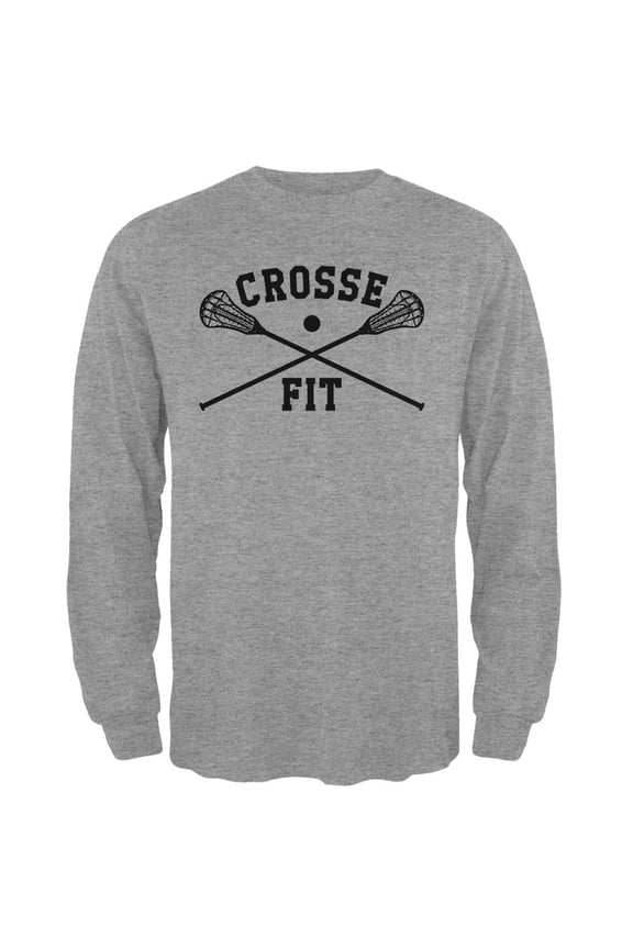 Lacrosse Crosse Fit Mens Long Sleeve T Shirt Heather 3X-LG