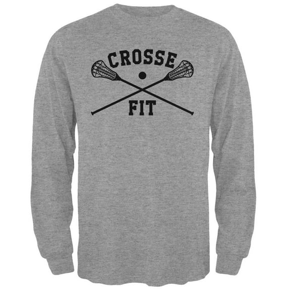 Lacrosse Crosse Fit Mens Long Sleeve T Shirt Heather SM