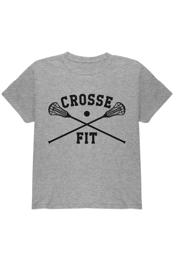 Lacrosse Crosse Fit Youth T Shirt Heather YLG