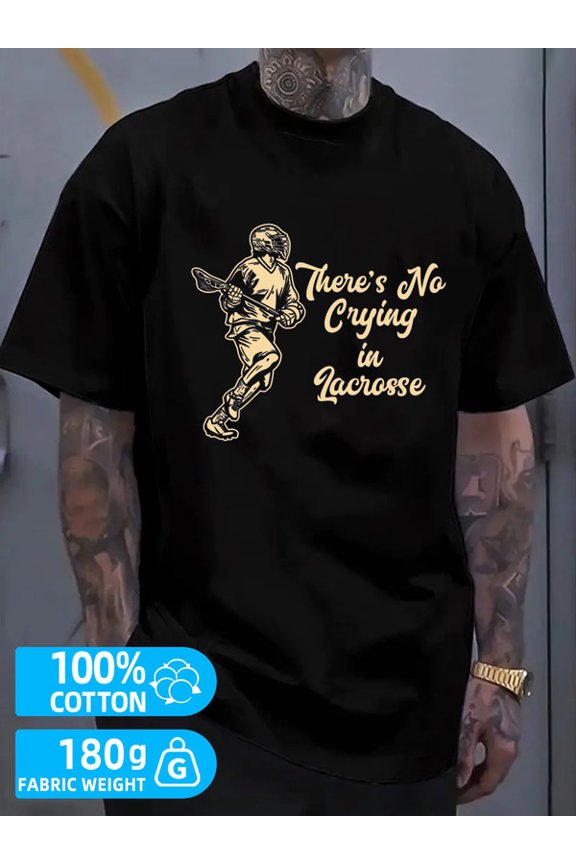 Lacrosse Crying Tee men black 180G 100% Cotton Spring and summer outdoor loungewear Unique Design Unisex Shirt Graphic Tee tshirts Fashion Unisex Shirt Short Sleeve tshirts
