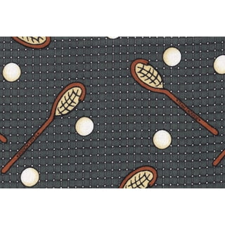 Sports Colorful Lacrosse Sticks Shoes Balls Fabric by Elizabeth's