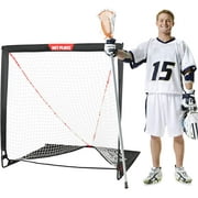 Lacrosse Goal - Backyard Training, Practice & Exercise, Portable Lacrosse Net, Equipment & Gear, Black, 4ft x 4ft or 6ft x 6ft
