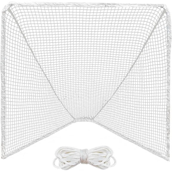 Lacrosse Goal Net Replacement 4mm 6X6X7Ft Heavy Duty with 2/4X49Ft Lacrosse Net Lacing Rope,Lacrosse Replacement Net for Lacrosse Practice,Competition