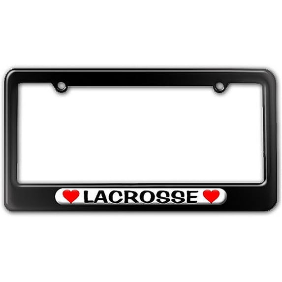 Lacrosse Love with Hearts License Plate Frame