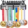 thumbnail image 1 of Lacrosse Medal Holder Ball Sports Medals Display Black Iron Wall Mounted Hooks for 60+ Hanging Medal Rack Display Competition Medal Holder Display Wall Hanging, 1 of 9