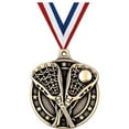 thumbnail image 1 of Lacrosse Medals, 2" Gold Diecast Lacrosse Medal Award 5 Pack, 1 of 2