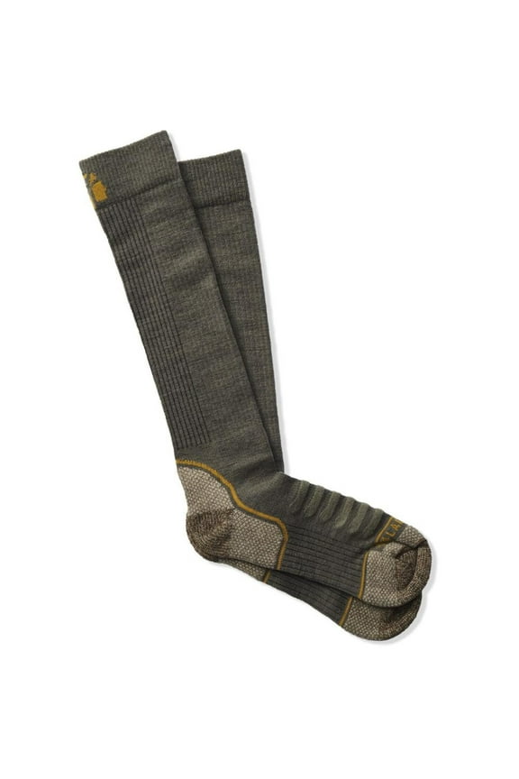 Men's Copper Merino Socks Midweight Over The Calf Od Green Medium