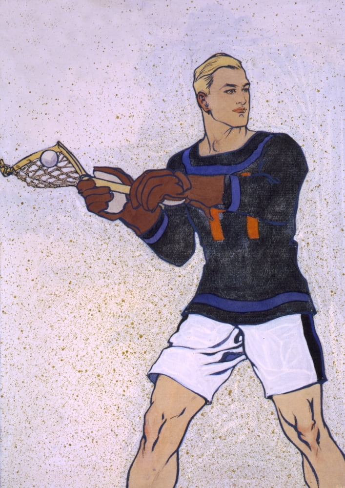 Lacrosse Player Canvas Art - Edward Penfield (24 x 36)
