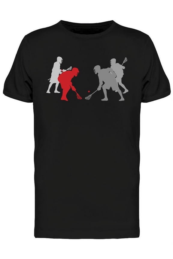Lacrosse Players In Game   T-Shirt Men -Image by Shutterstock, Male Medium