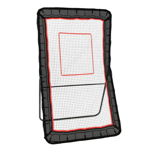 Lacrosse Rebounder 4x7ft, Volleyball Bounce Back Net, Baseball Pitchback Training Net, Softball Return Screen, Adjustable Angle Sports Practice Wall with Target