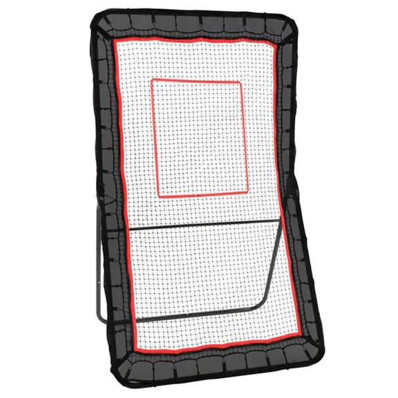 Lacrosse Rebounder, Volleyball Bounce Back Net, Pitchback Throwback Baseball Softball Return Training Screen, Adjustable Angle Shooting Practice Wall with Target