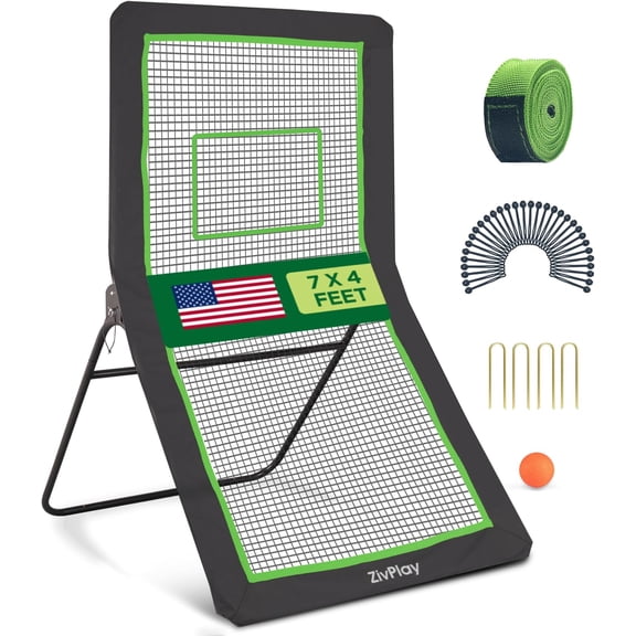 Lacrosse Rebounder for Backyard 7 x 4 ft Lacrosse Bounce Back Net for Lax Practice with Five Rebound Angles