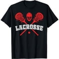 thumbnail image 1 of Lacrosse Red Crossed Sticks Lacrosse Player T-Shirt, 1 of 5