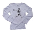 thumbnail image 1 of Lacrosse Stencil Player Silhouette Running With Ball Women's Long Sleeve T-Shirt, 1 of 2