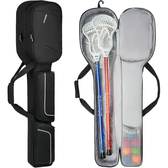 Lacrosse Stick Bag (Up to 46in), Lacrosse Carrying Case for Men Women, Lacrosse Equipment Bag with Shoe Compartment Up to US Men Size 16