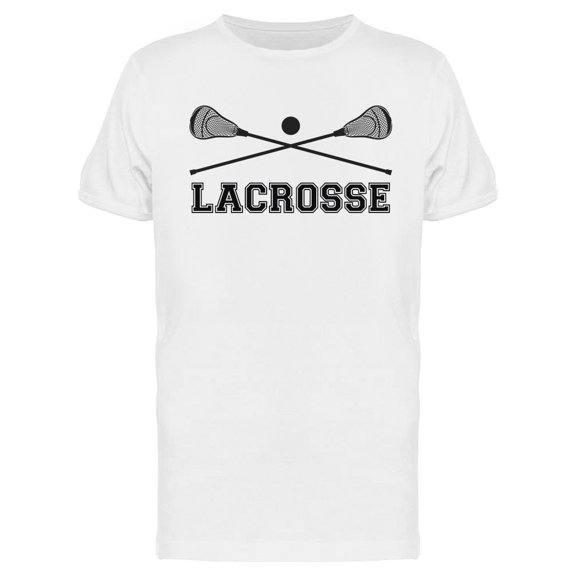 Lacrosse Sticks And Ball Design T-Shirt Men -Image by Shutterstock, Male Small
